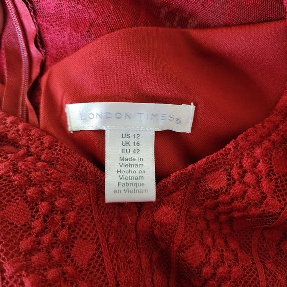 London Time rust lace dress - Picture 8 of 9